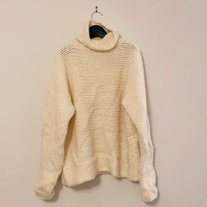 Cream turtleneck sweater wool